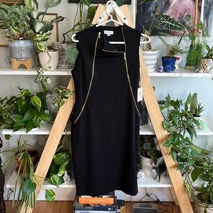 NWT Calvin Klein size 6 black zipper dress